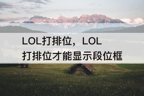LOL打排位，LOL打排位才能显示段位框