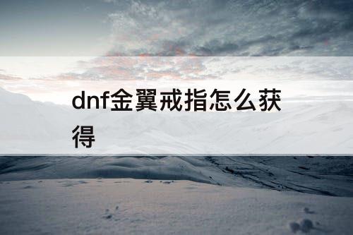 dnf金翼戒指怎么获得