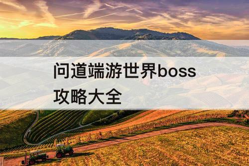 问道端游世界boss攻略大全