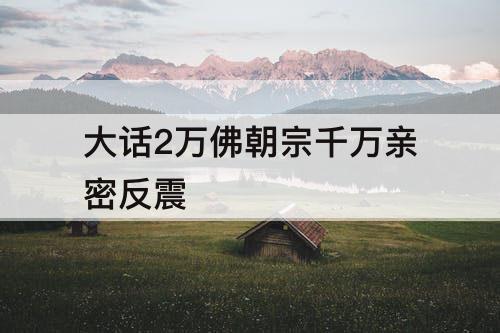 大话2万佛朝宗千万亲密反震