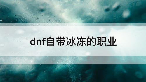 dnf自带冰冻的职业