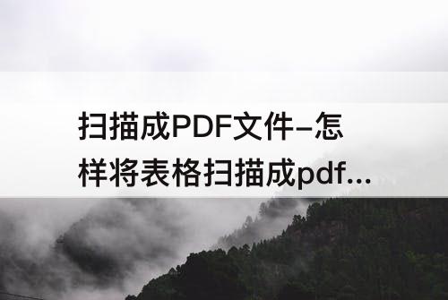 扫描成PDF文件-怎样将表格扫描成pdf文件