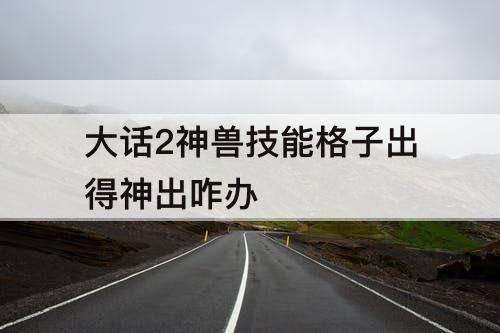 大话2神兽技能格子出得神出咋办