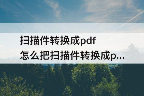 扫描件转换成pdf 怎么把扫描件转换成pdf格式