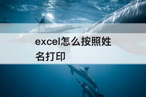excel怎么按照姓名打印