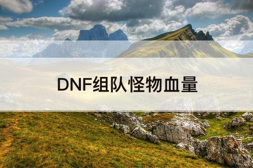 DNF组队怪物血量