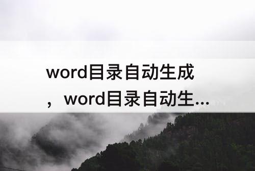 word目录自动生成，word目录自动生成有正文内容