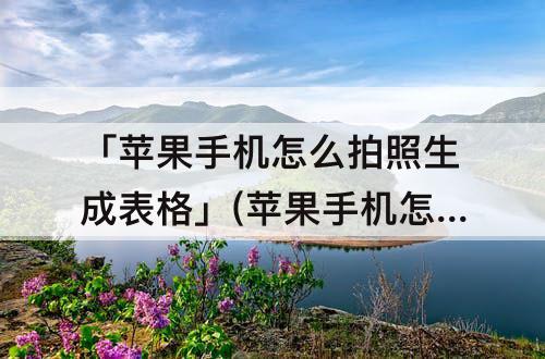 「苹果手机怎么拍照生成表格」(苹果手机怎么拍照生成表格文件)