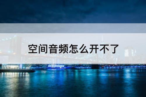 空间音频怎么开不了