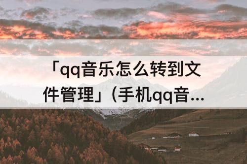 「qq音乐怎么转到文件管理」(手机qq音乐怎么转到文件管理)