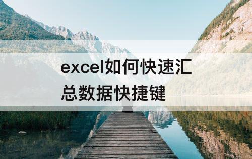 excel如何快速汇总数据快捷键