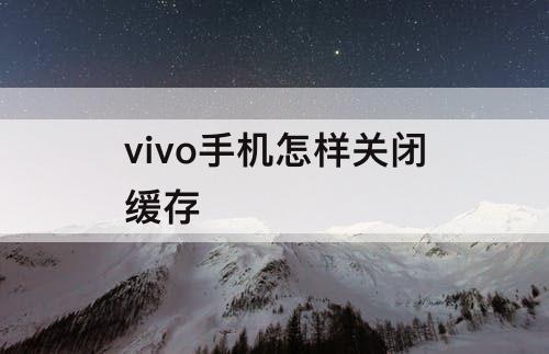 vivo手机怎样关闭缓存
