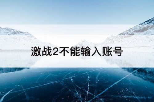 激战2不能输入账号