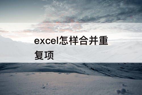 excel怎样合并重复项