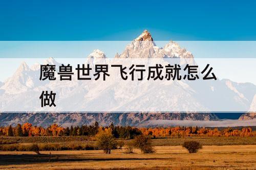 魔兽世界飞行成就怎么做