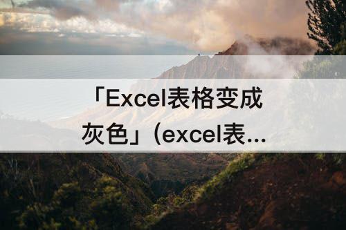 「Excel表格变成灰色」(excel表格变成灰色的了打印不出来)
