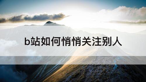 b站如何悄悄关注别人