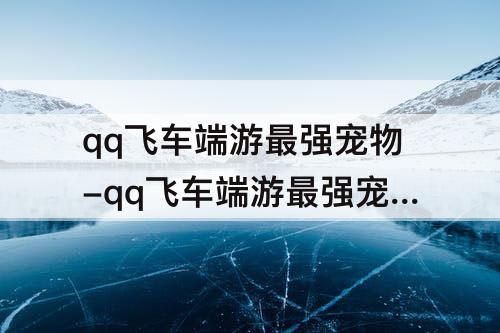 qq飞车端游最强宠物-qq飞车端游最强宠物小吕布