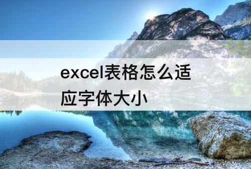 excel表格怎么适应字体大小