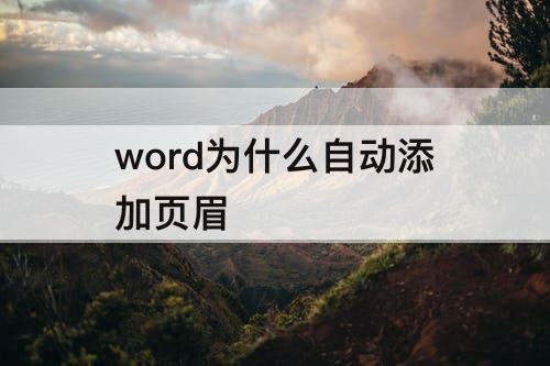 word为什么自动添加页眉