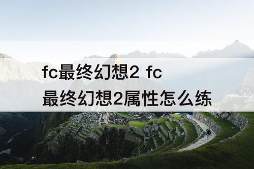 fc最终幻想2 fc最终幻想2属性怎么练