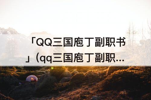 「QQ三国庖丁副职书」(qq三国庖丁副职书大全)