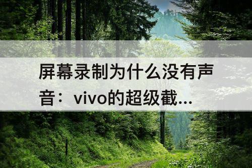 屏幕录制为什么没有声音：vivo的超级截屏的屏幕录制为什么没有声音