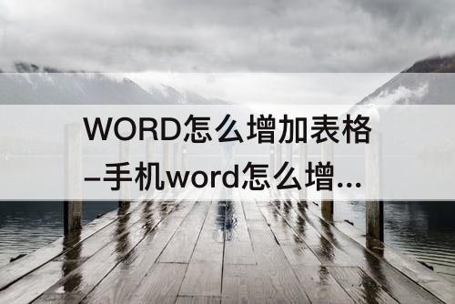 WORD怎么增加表格-手机word怎么增加表格行数