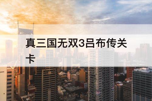 真三国无双3吕布传关卡