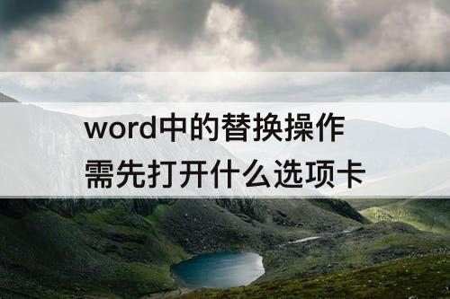 word中的替换操作需先打开什么选项卡
