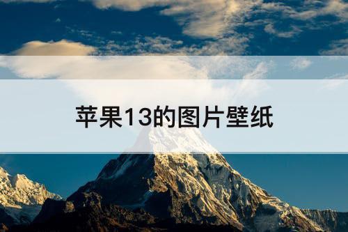 苹果13的图片壁纸