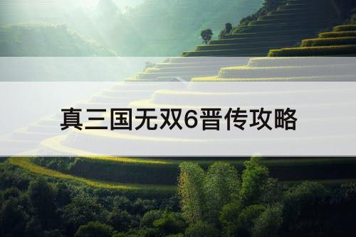 真三国无双6晋传攻略