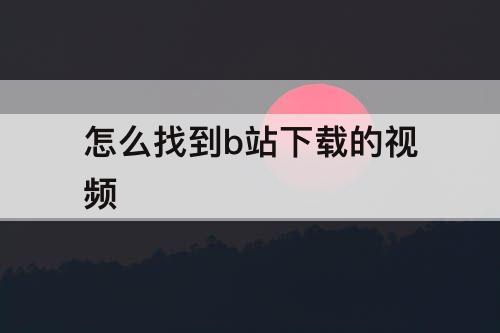 怎么找到b站下载的视频