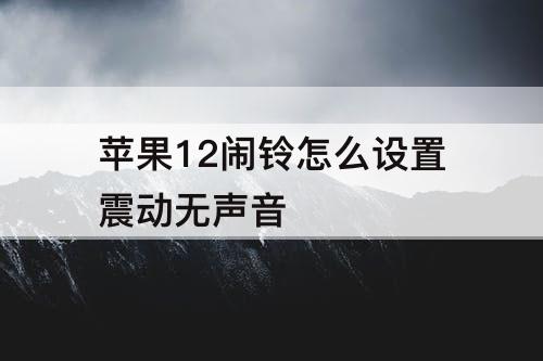苹果12闹铃怎么设置震动无声音