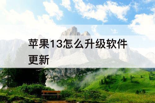 苹果13怎么升级软件更新