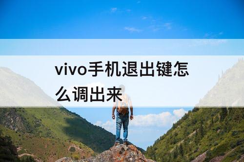 vivo手机退出键怎么调出来