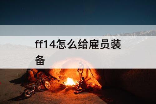 ff14怎么给雇员装备