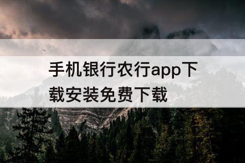 手机银行农行app下载安装免费下载