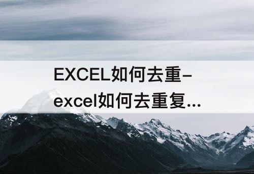 EXCEL如何去重-excel如何去重复项