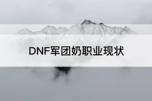 DNF军团奶职业现状