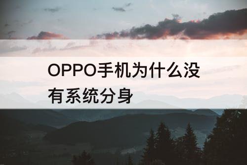 OPPO手机为什么没有系统分身