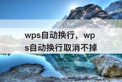 wps自动换行，wps自动换行取消不掉