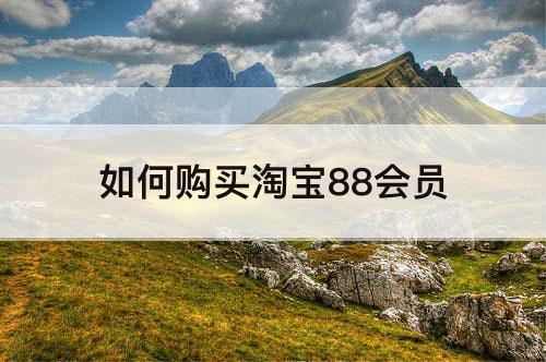 如何购买淘宝88会员