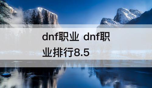 dnf职业 dnf职业排行8.5
