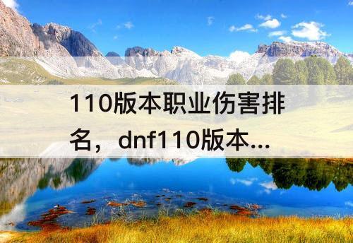 110版本职业伤害排名，dnf110版本职业伤害排名