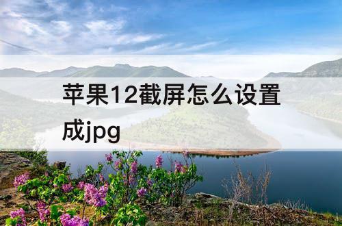 苹果12截屏怎么设置成jpg