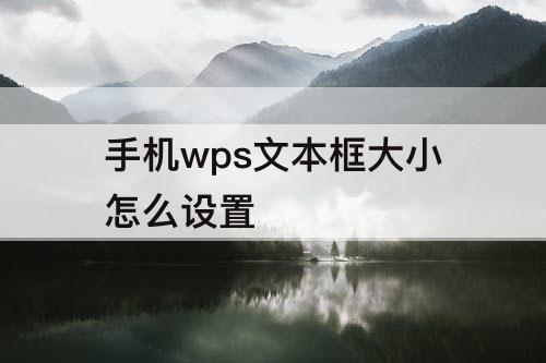 手机wps文本框大小怎么设置