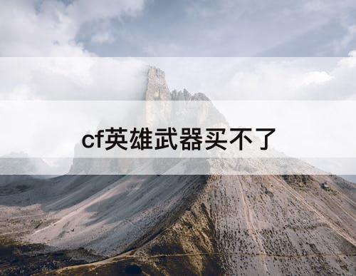 cf英雄武器买不了