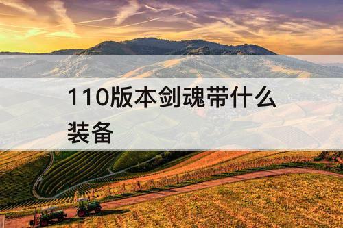 110版本剑魂带什么装备