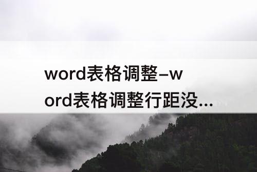 word表格调整-word表格调整行距没有反应